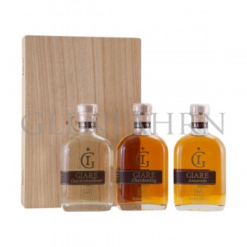 Marzadro Giare Grappa Set in Holzkiste 3x20cl