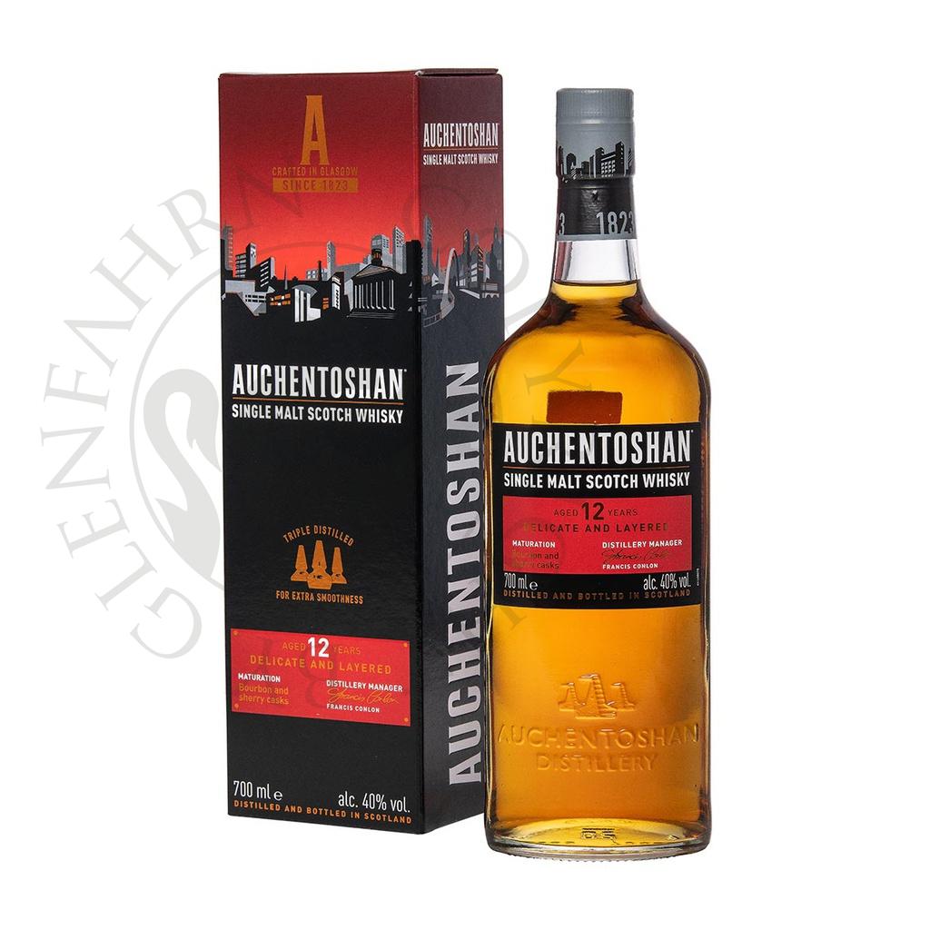 Auchentoshan 12y Delicate and Layered Lowland Single Malt Scotch Whisky 70cl