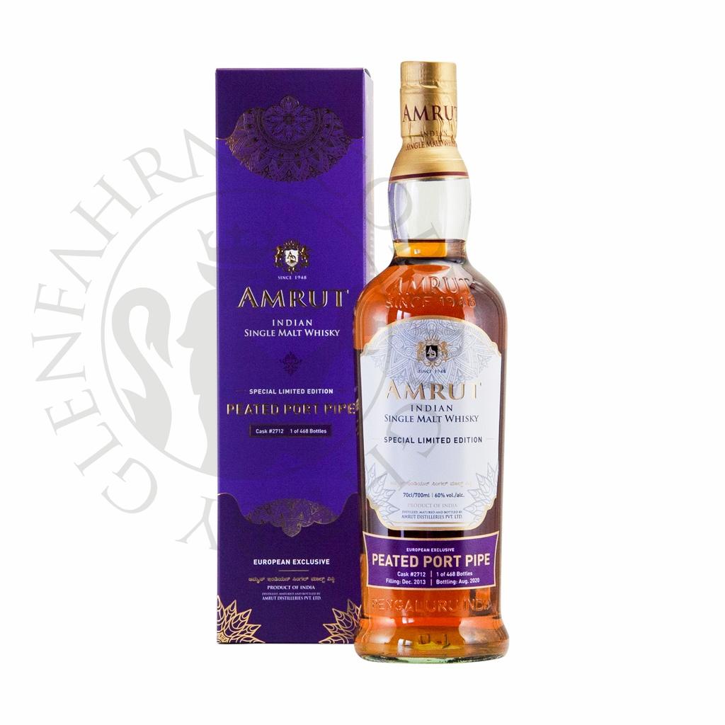 Amrut 2013 6y Peated Port Pipe #2712 European Exclusive Single Malt Indian Whisky 70cl
