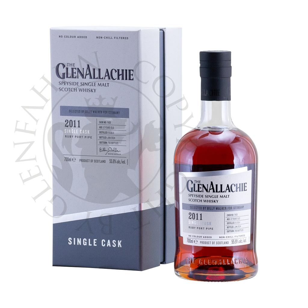 GlenAllachie 2011 12y Cask#7438 Ruby Port Pipe Single Malt Scotch Whisky 70cl