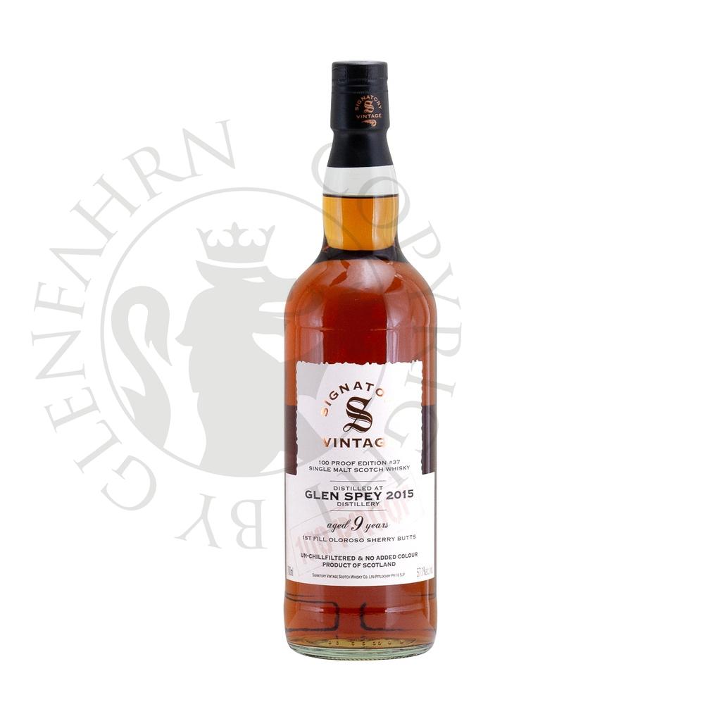 Glen Spey 2015 9y 1st Fill Oloroso Sherry Butts 100 Proof Edition #37 Signatory Vintage Single Malt Scotch Whisky 70cl