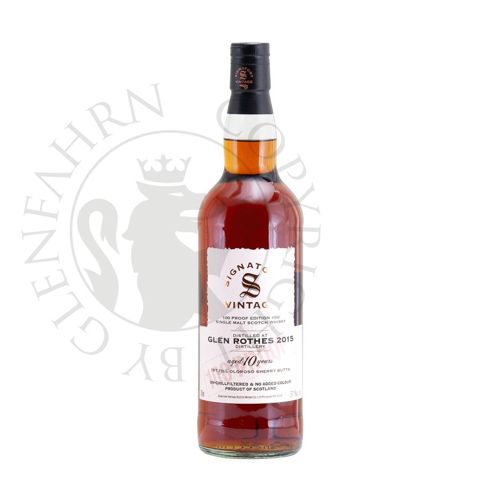 Glenrothes 2015 10y 1st Fill Oloroso Sherry Butts 100 Proof Edition #50 Signatory Vintage Single Malt Scotch Whisky 70cl