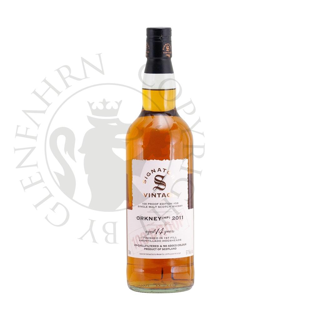 Orkney (HP) 2011 14y Finished in 1st Fill Amontillado Hogsheads 100 Proof Edition #58 Signatory Vintage Single Malt Scotch Whisky 70cl