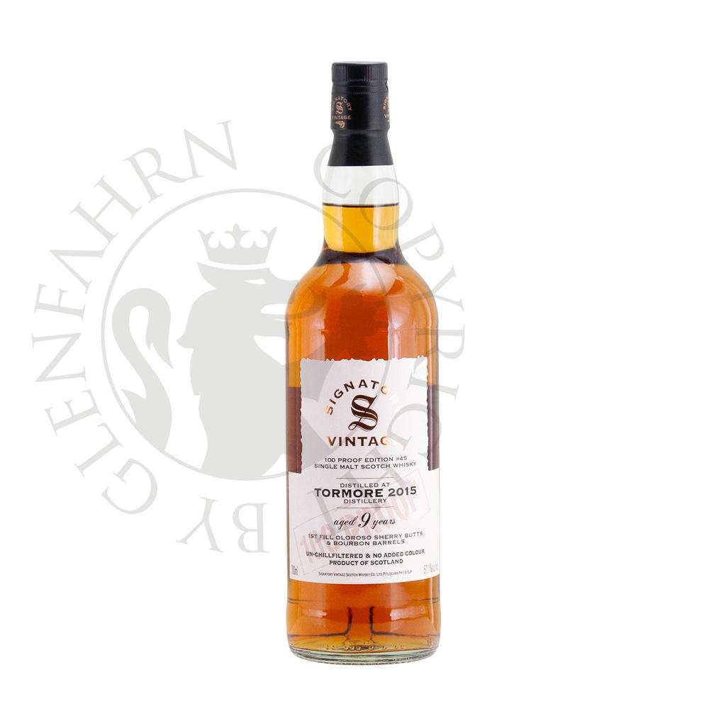 Tormore 2015 9y 1st Fill Oloroso Sherry Butts & Bourbon Barrels 100 Proof Edition #45 Signatory Vintage Single Malt Scotch Whisky 70cl