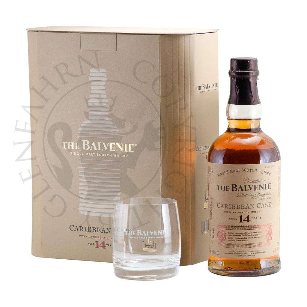 Balvenie 14y Caribbean Cask Geschenkpackung mit Tumbler Single Malt Scotch Whisky 70cl