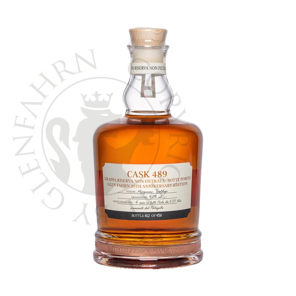 Marzadro 4 anni Single Cask #489 Non Filtrata Glen Fahrn 20th Anniversary Edition Grappa Riserva 70cl