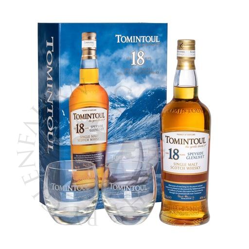 [G-toi040] Tomintoul 18y Geschenkpackung mit 2 Gläsern Single Malt Scotch Whisky 70cl